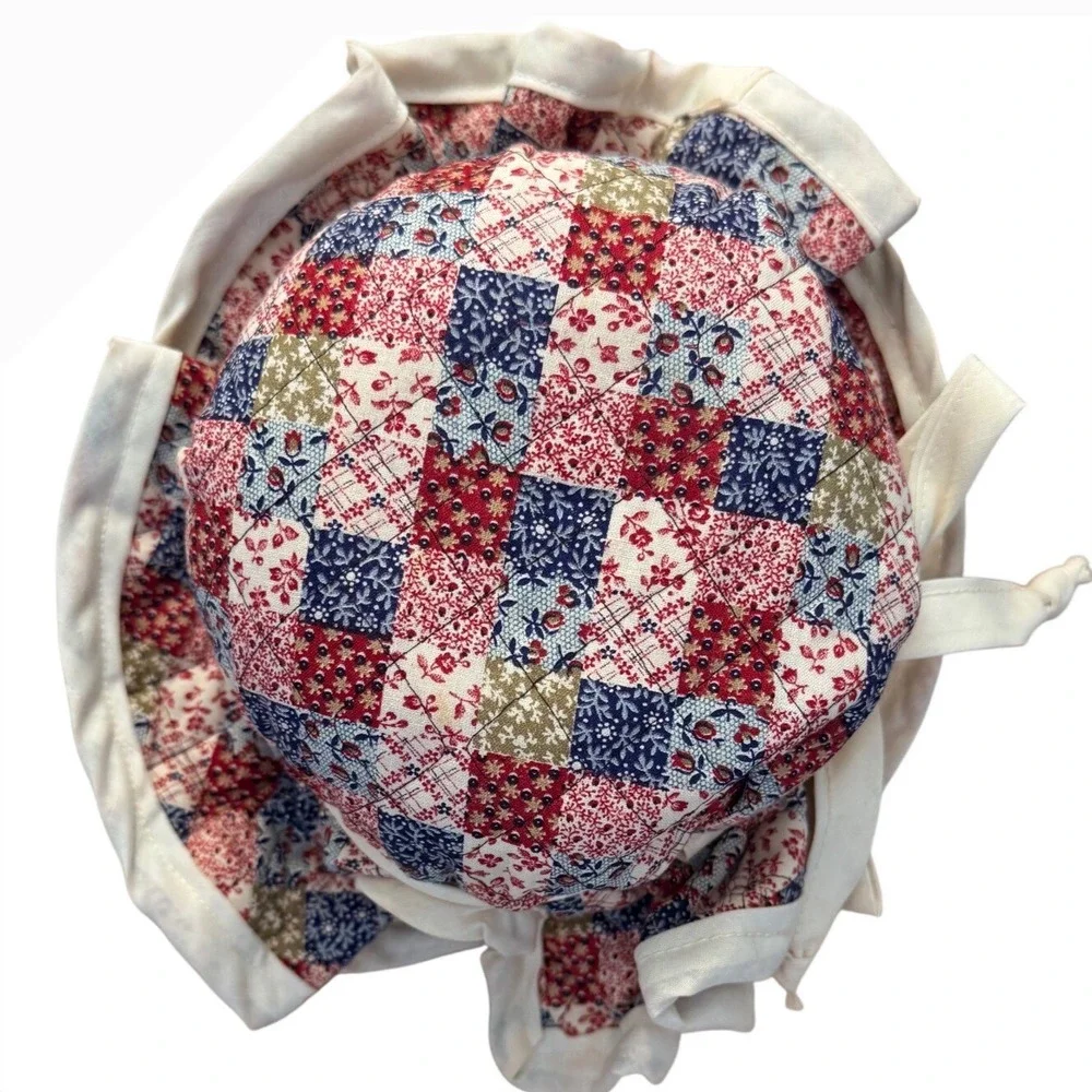 Cottagecore Studio Pottery Quilted Cozy Blue Salt Glaze Lidded Soup Dish‎ Pot